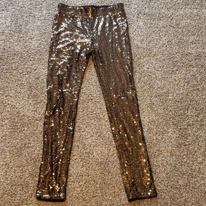 Gold sequin leggings